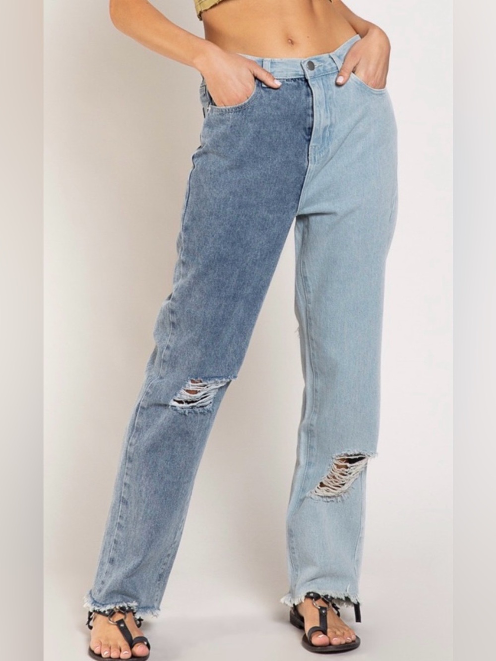 #243 POL COLOR BLOCK DENIM